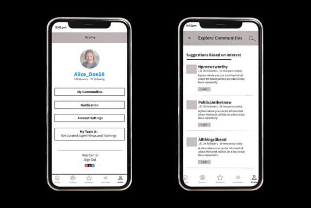 NPR News prototype phone mockup